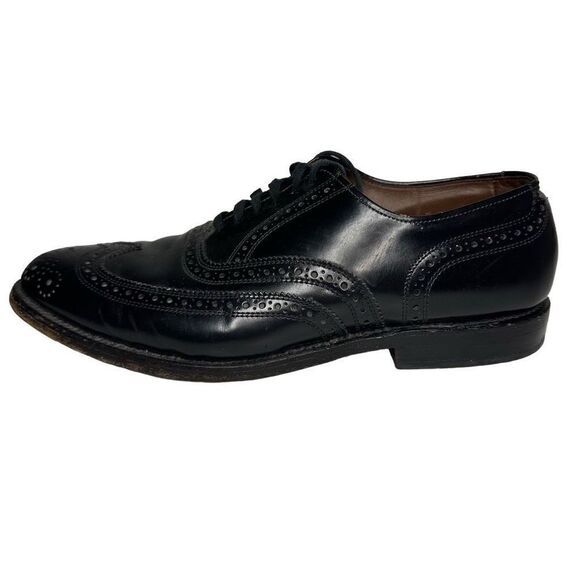 Allen Edmonds Lloyd Black Mens Size 8 Wingitp Oxford Slip On Dress Shoes - Picture 1 of 7